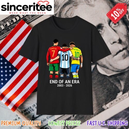 Cristiano Ronaldo, Lionel Messi, Neymar Jr t-shirt in Black