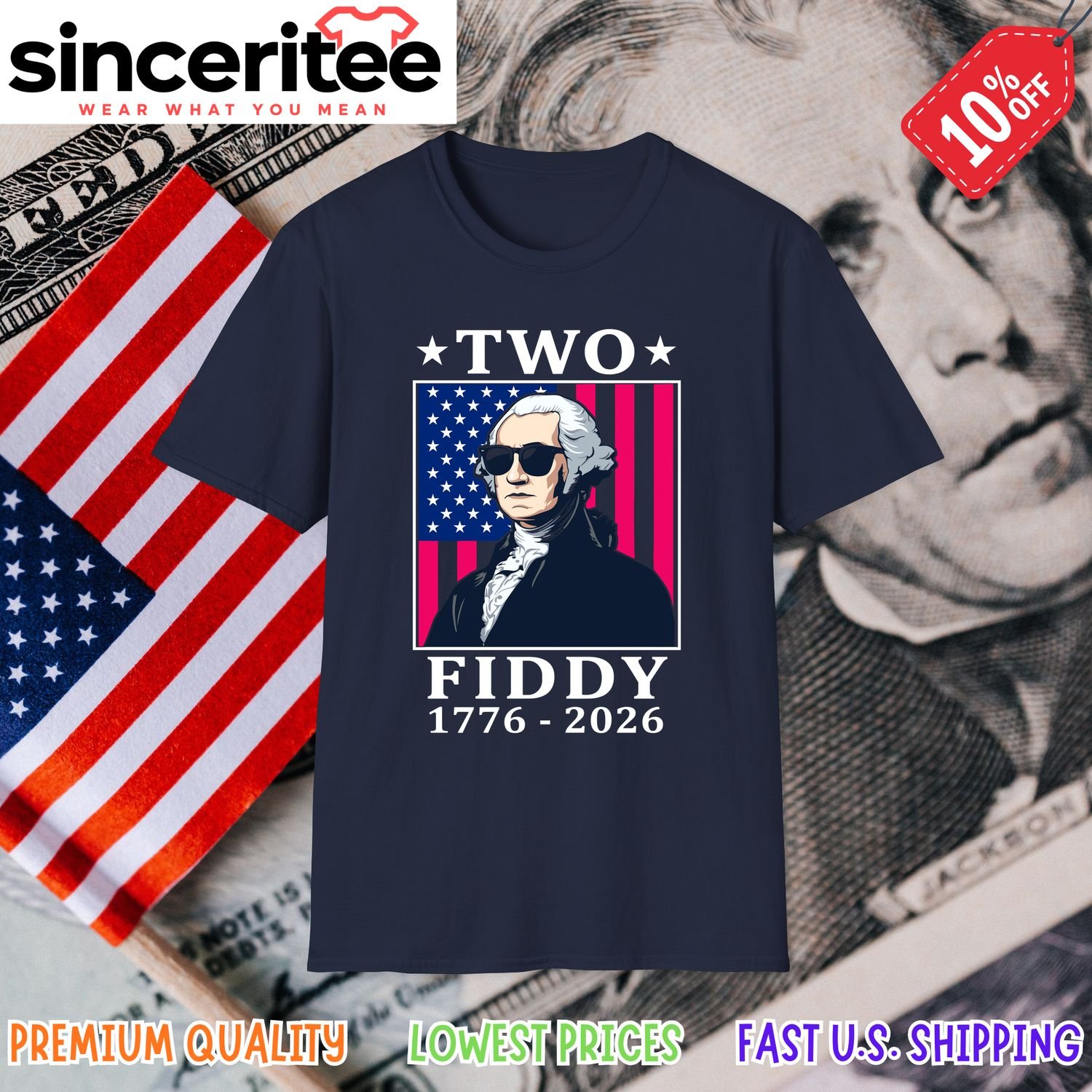 George Washington Two Fiddy 1776 2026 in Navy