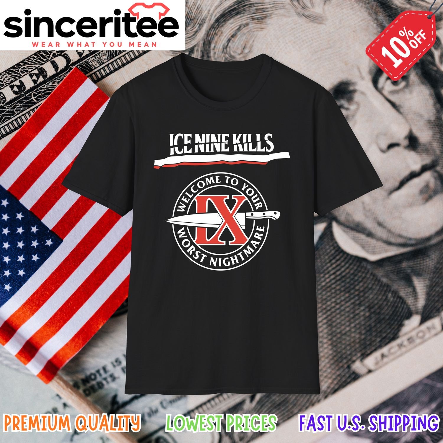 Ice Nine Kills Welcome To Your Worst Nightmare T-Shirt in Black