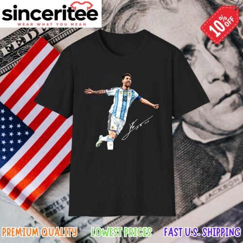 Lionel Messi Argentina National Team T-Shirt in Black