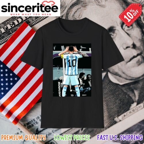 Argentina World Cup T-Shirt featuring Messi in Black