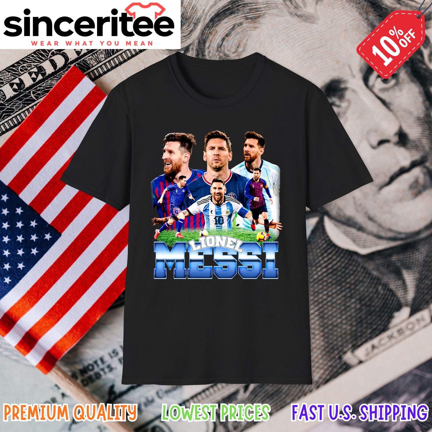 Lionel Messi t-shirt design in Black