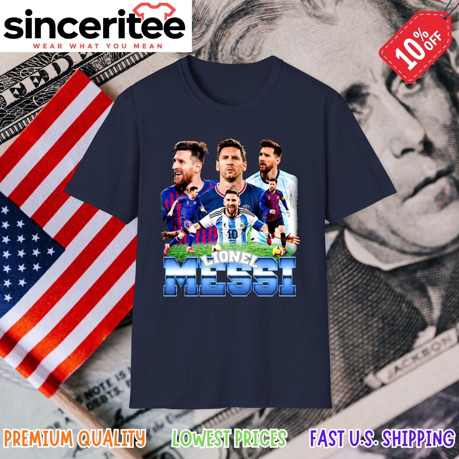 Lionel Messi t-shirt design in Navy