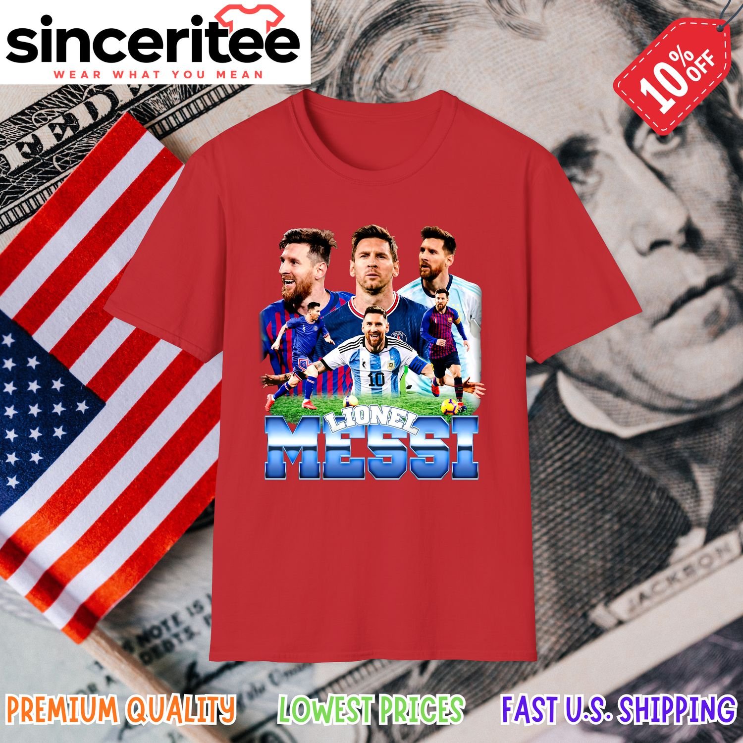 Lionel Messi t-shirt design in Red