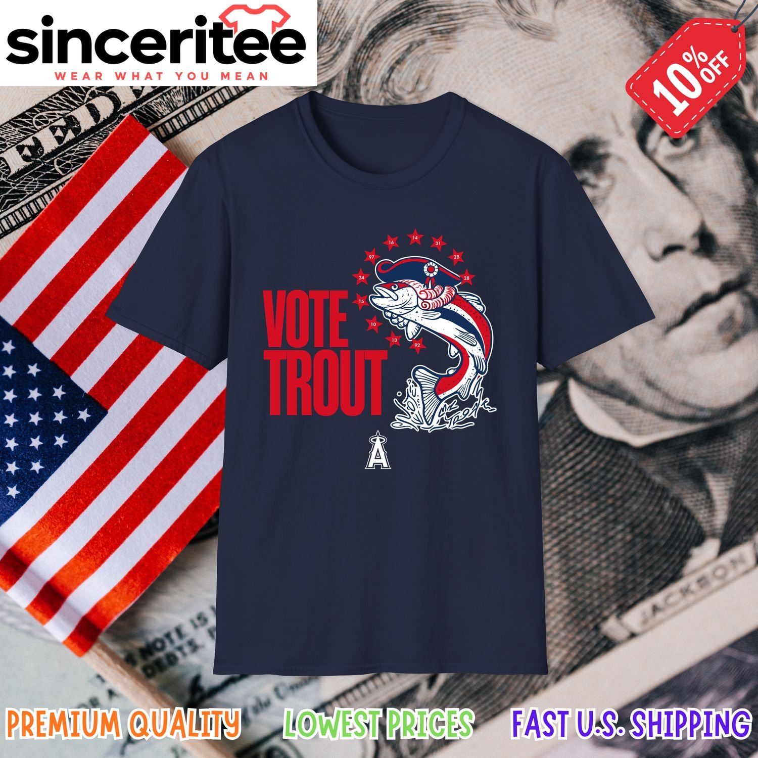 Mike Trout Los Angeles Angels all-star t-shirt in Navy