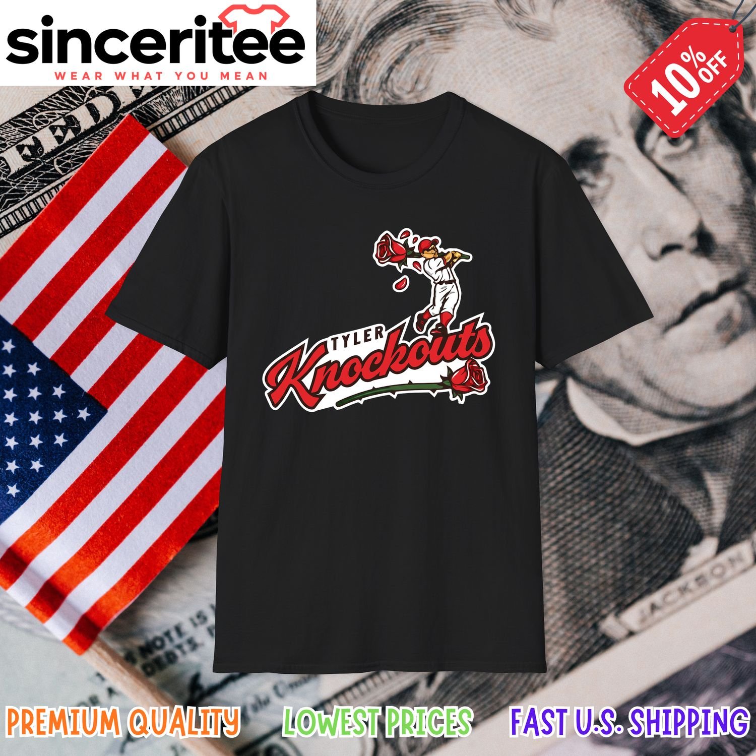 Cowboy-themed Tyler Knockouts t-shirt in Black