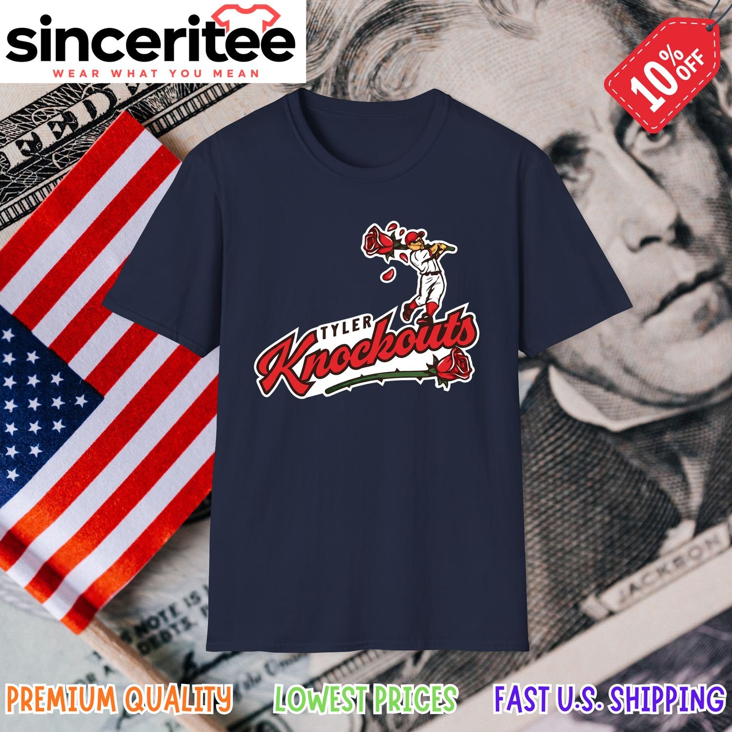 Cowboy-themed Tyler Knockouts t-shirt in Navy