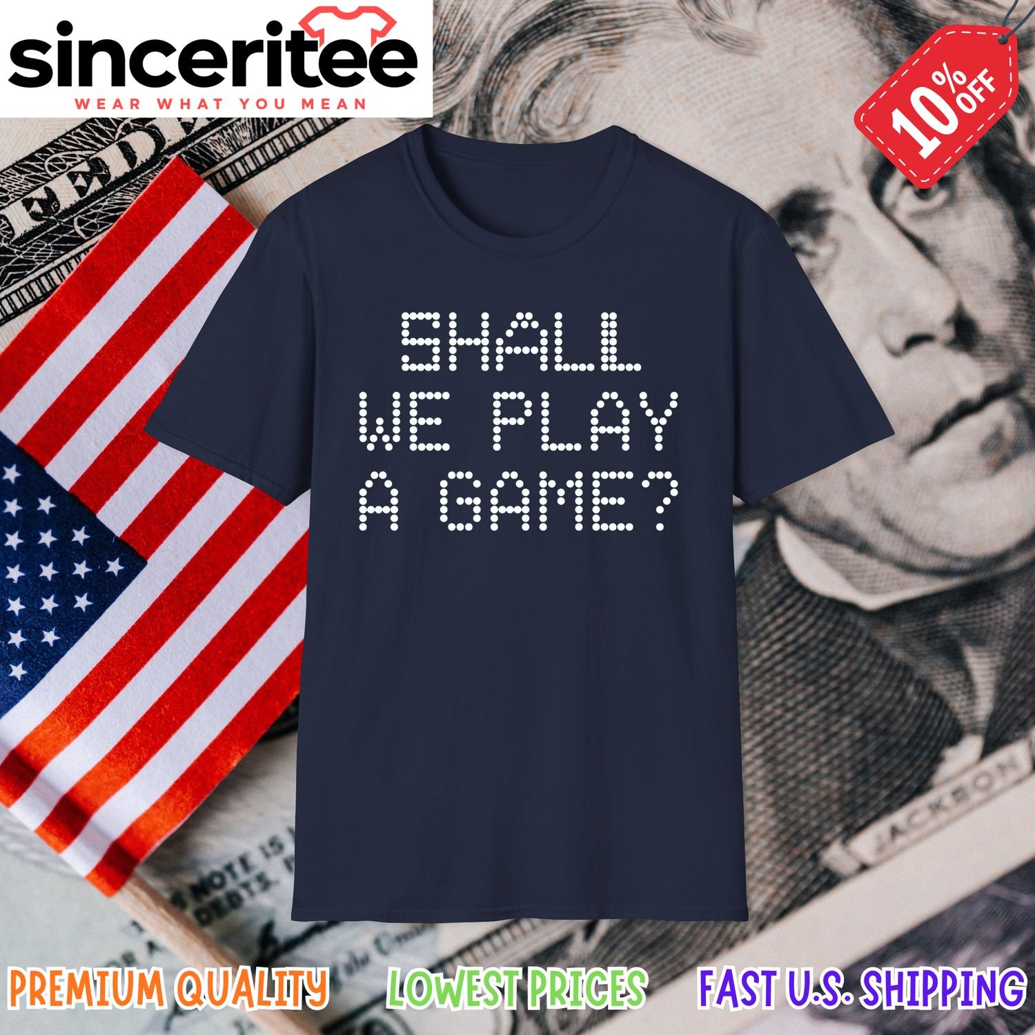 Shall We Play a Game WOPR t-shirt in Navy