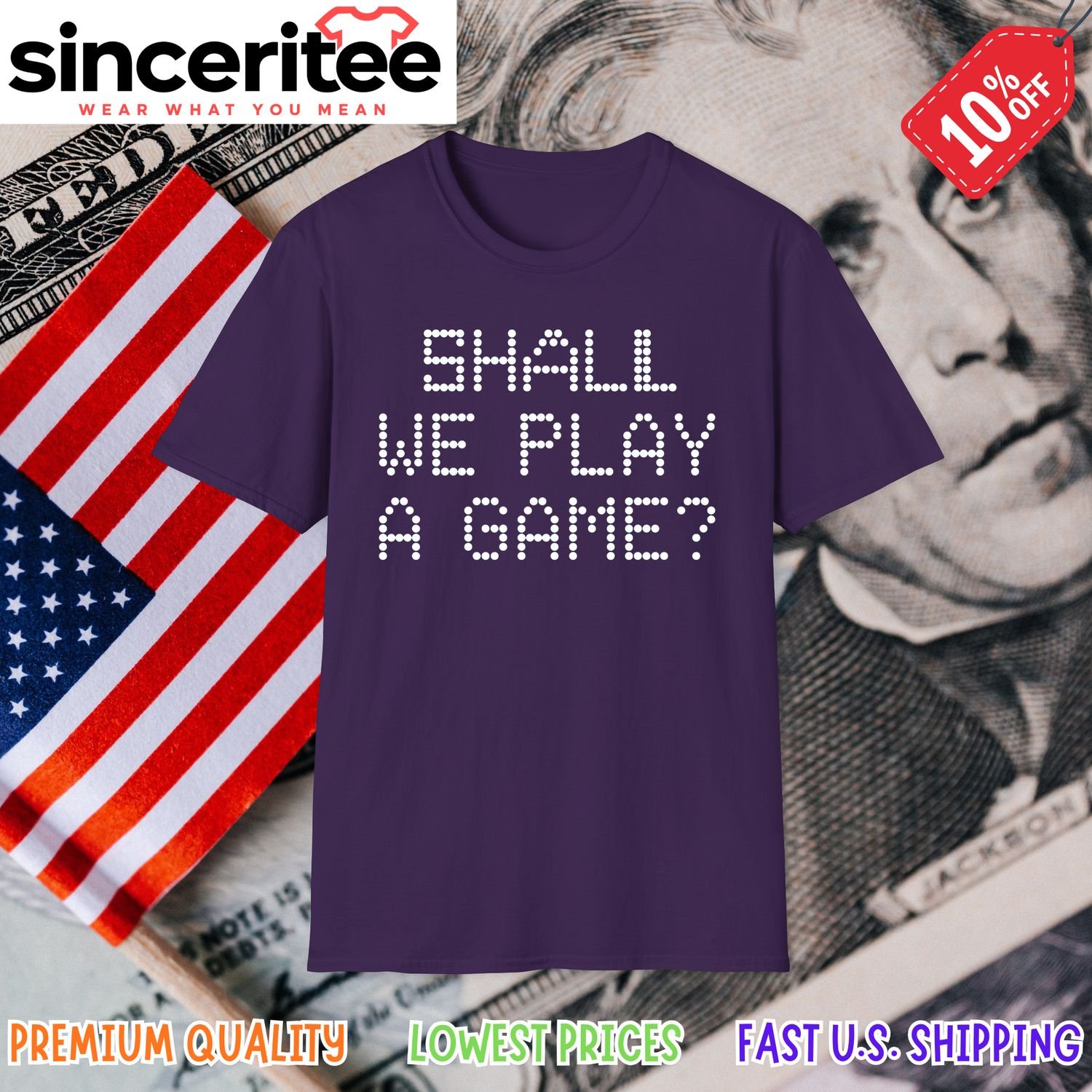 Shall We Play a Game WOPR t-shirt in Purple