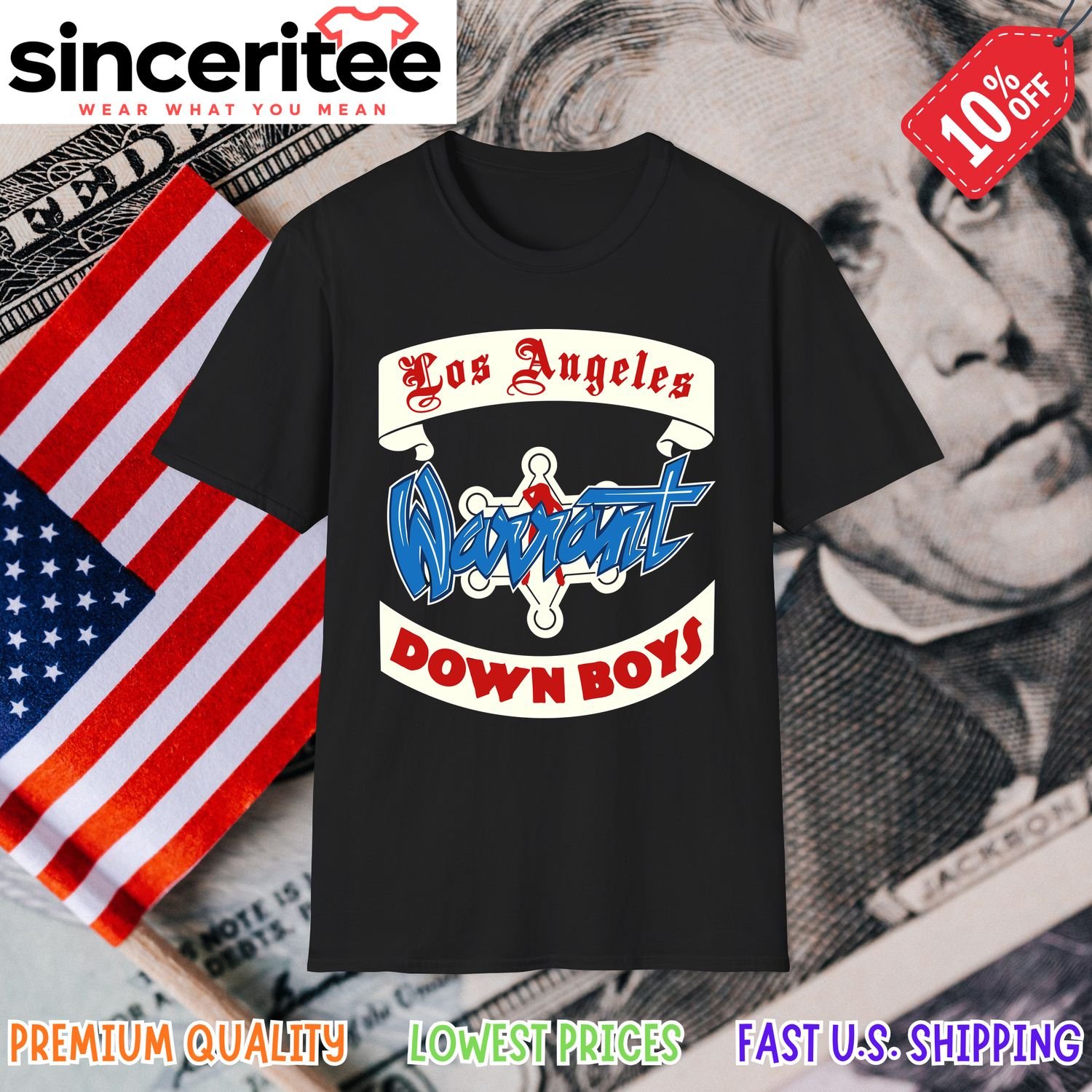 Warrant Down Boys Los Angeles t-shirt in Black
