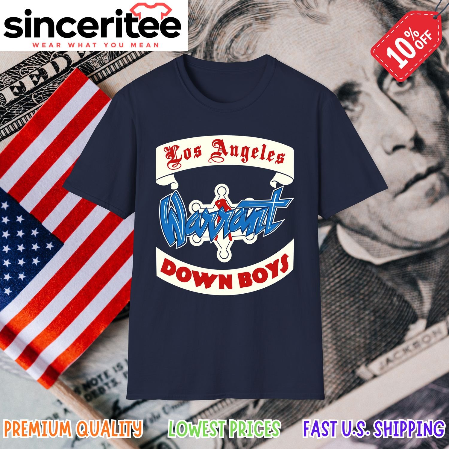 Warrant Down Boys Los Angeles t-shirt in Navy