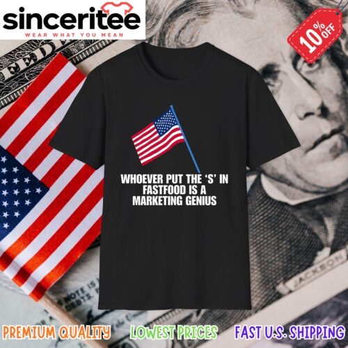 Fastfood S marketing genius t-shirt in Black