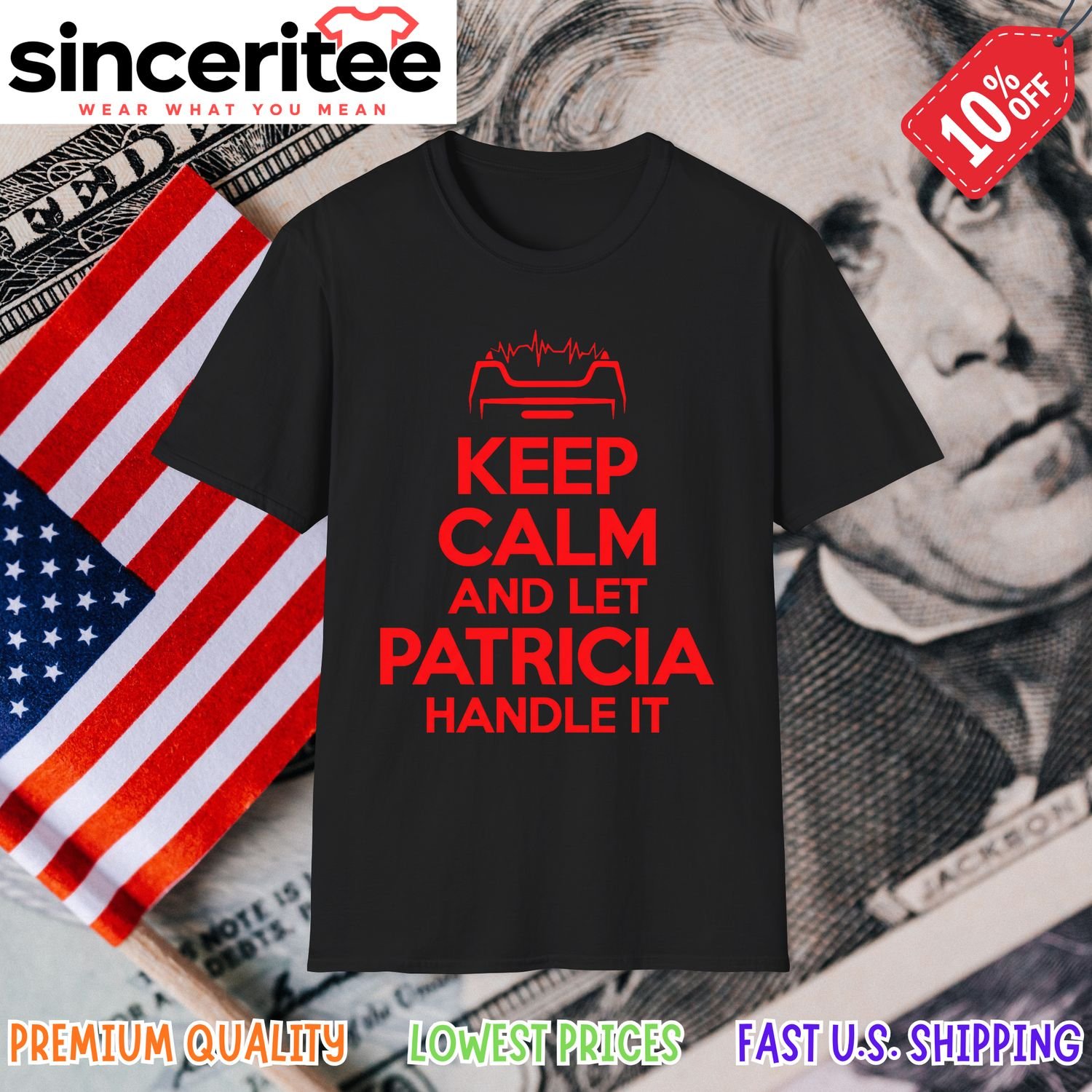 Let Patricia handle it t-shirt in Black