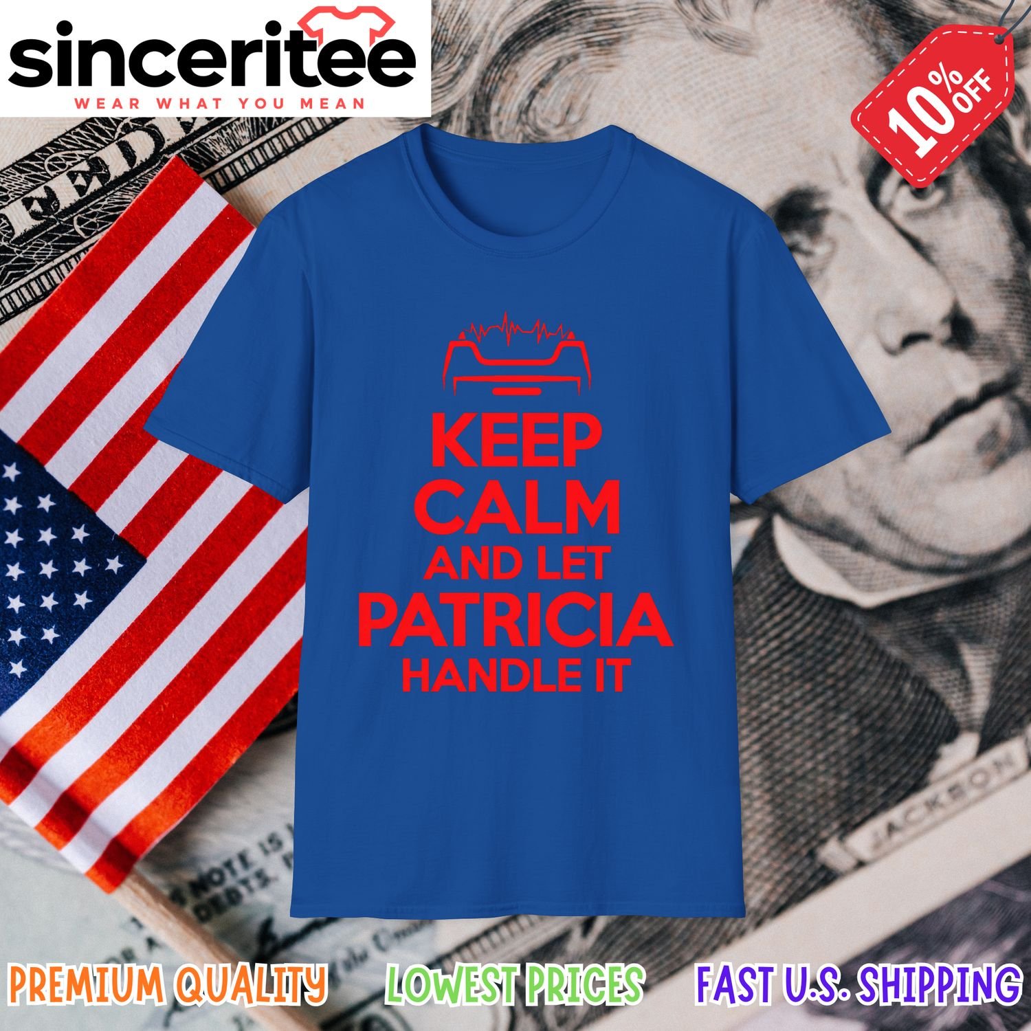 Let Patricia handle it t-shirt in Royal Blue